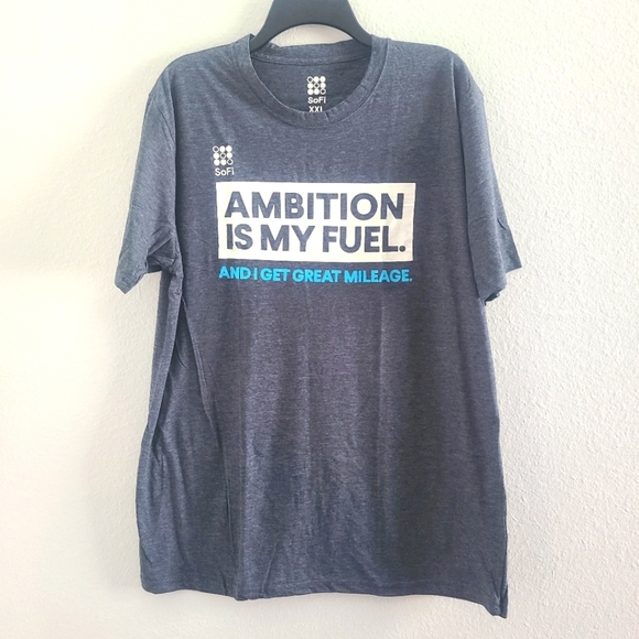 SoFi Other - SOFI Mens Tshirt, Ambition is my Fuel Gray Short sleeve XXL